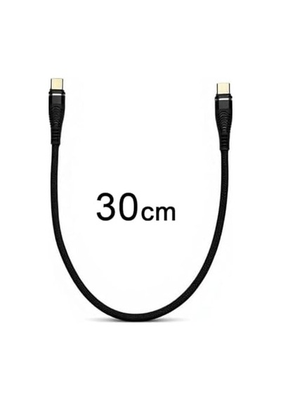 Type-c To Type-c Kablo 30 Cm 60w Hızlı Şarj Ve 5gbps Veri Aktarımı Dayanıklı Örgü Kaplama, Telefon, Tablet Ve Laptop Uyumlu