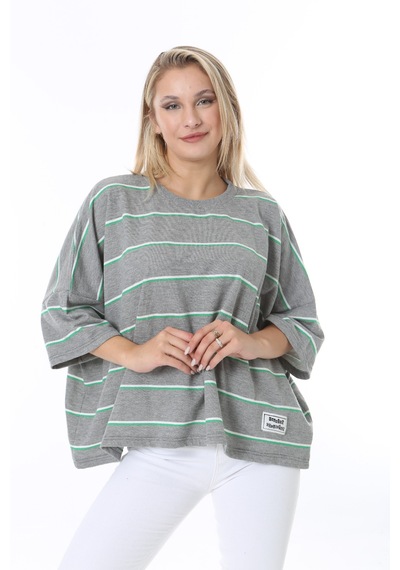 Crveniruz Oversize Kadın Sweatshirt Gri