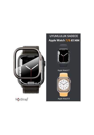 Watch Seri 8 7 41mm Için Watch Ultra Dönüştürücü Kasa Ve Ekran Koruyucu Uyumlu