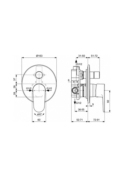 Ideal Cerafine O Ank.banyo Bat.-krom-kıt1+kıt2
