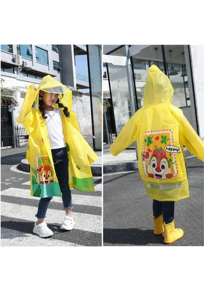 Masho Kids Hayvan Figürlü Kapüşonlu Unisex Çocuk Yağmurluk