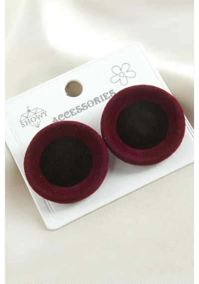 Düğme Süet Kumaş Küpe çok renkli 61963682