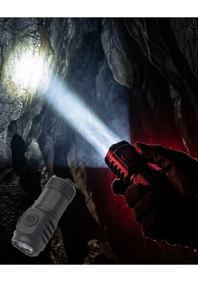Mini El Feneri 3 Led Güçlü Aydınlatma Ve Type-c Şarj Özellikli Çok Renkli