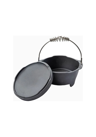 Barebones 12 Dutch Oven, Lüks Dökme Demir Kamp Ve Mutfak Tenceresi Yemek Pişirme Setleri Siyah