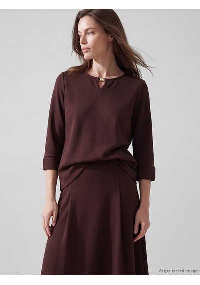 Lcw Grace Bordo Bisiklet Yaka Soft Touch Bluz