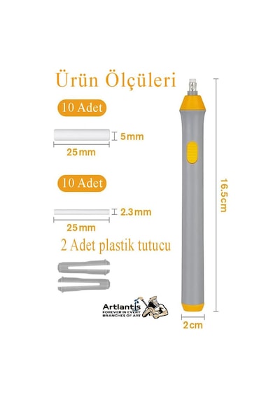 Otomatik Elektronik Silgi Pilli 23 Parça 1 Paket Karakalem Eskiz Çizim Taşınabilir Kalem Silgi Dağıtma Karıştırıcı