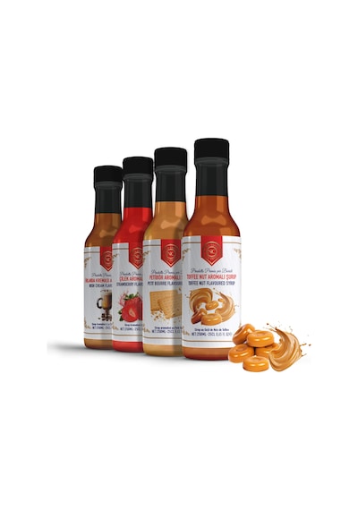 Nish Petibör, Irish Cream, Toffee Nut, Çilek Aromalı Şurup 4'lü Set 4x250 Ml -pet Şişe
