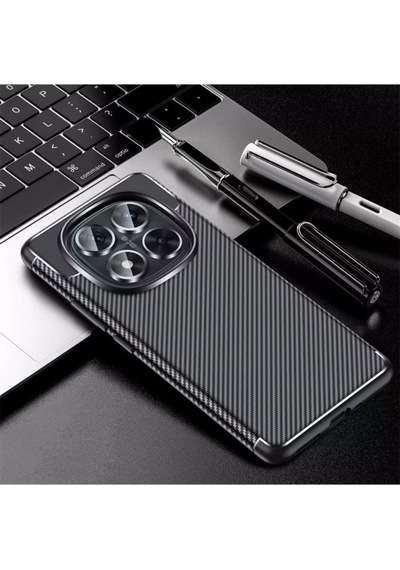 Xiaomi Redmi Note 14 Pro 5g / Poco X7 5g Kılıf Karbon Silikon Case Kapak Siyah