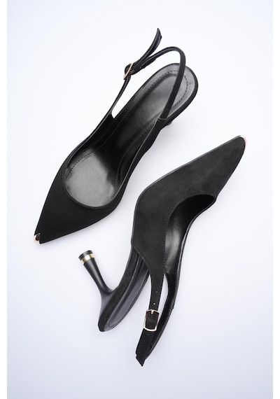 Esatsani Siyah Süet Arka Açık Sivri Burun Gold Burunluk Detaylı 9 Cm Topuk Sret Stiletto Kadın Ayakkabı Siyah Süet Esatsani Siyah Süet Arka Açık Sivri Burun Gold Burunluk Detaylı 9 Cm Topuk Sret Stiletto Kadın Ayakkabı Siyah Süet