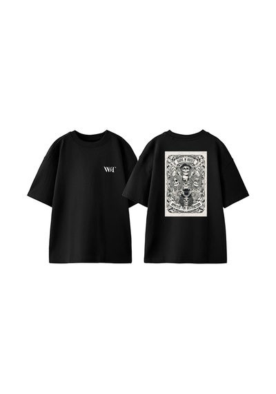 Thewert Guns N Roses 8 Tasarım Sırt Baskılı Pamuk Siyah Oversize T-shirt