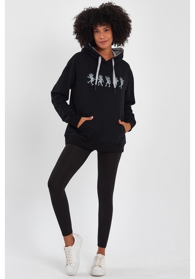 Alexander Gardi Alexandergardı Baskılı Kapüşonlu Comfort Fit Sweatshırt E22-757a-02 001
