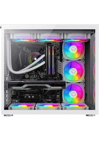 SNT Warzone II Midi Tower 7x120 MM Argb Uzaktan Kumanda Atx Beyaz Gaming Kasa