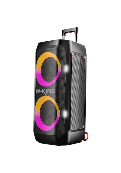 W-kıng T12 Bluetooth Hoparlör, 270w Rms Partybox Ultra Bass, 24 Saate Varan Çalma Süresi, 6 Rgb Işık Modu, Ipx5, Kablosuz Stereo Tws, Otg/usb/tf/aux/bluetooth 5.4, Ses Bombası, Siyah