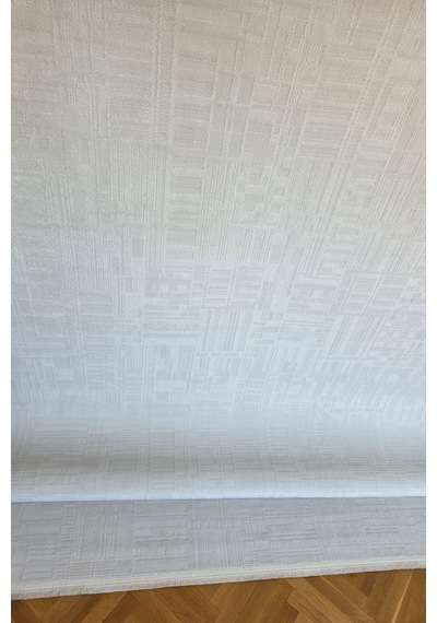 Leiva Home London 001 Krem Özel Ölçü Bambu Akrilik Yumuşak Kaymaz Taban Salon Koridor Mutfak Saçaklı Halı 0038-krem/bej/gri