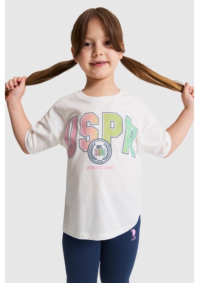 U.S. Polo Assn. Kız Çocuk Beyaz Pijama Takım 50326602-vr013