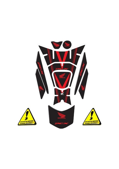 Pcx 2018-20 Tank Pad Kırmızı Siyah 11 Parça