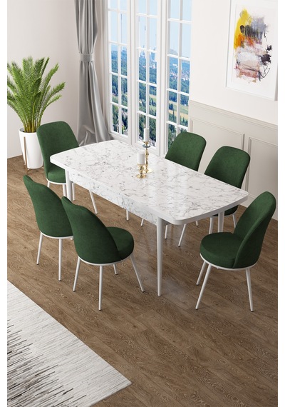 Canisa Zen Serisi 80x132 Mdf Açılabilir Beyaz Mermer Desen Masa Takımı Ve 6 Haki Yeşil Sandalye Masa Beyaz Mermer Desenli Sandalyeler Haki Yeşili Canisa Zen Serisi 80x132 Mdf Açılabilir Beyaz Mermer Desen Masa Takımı Ve 6 Haki Yeşil Sandalye Masa Beyaz Mermer Desenli Sandalyeler Haki Yeşili