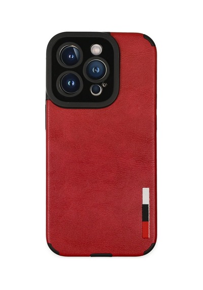 Newface - 6 - iPhone Uyumlu 14 Pro Max Kılıf Loop Deri Silikon - Csmo-tex - - Kırmızı