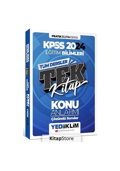 2024 KPSS Pratik Eğitim Serisi Tüm Dersler Eğitim Bilimleri Tek Kitap Konu Anlatımı (Soru İlaveli)- Yediiklim Yayınları