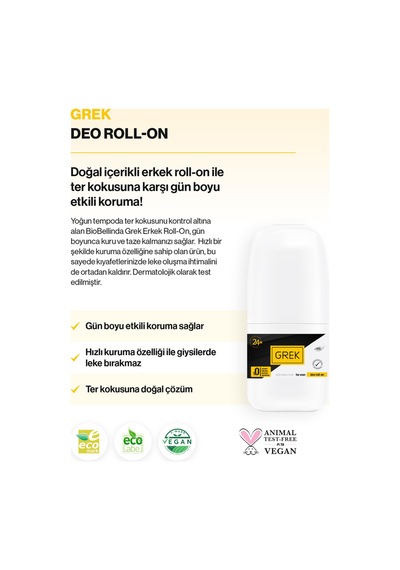 Doğal Içerikli Grek Deo Erkek Roll On Özel Kokusu İle 50 Ml