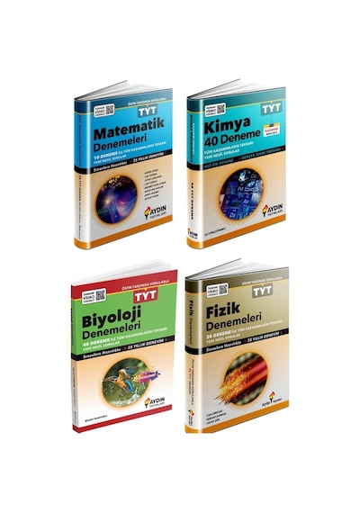 Aydın 2025 Tyt Matematik + Fizik + Kimya + Biyoloji Deneme Seti 4 Kitap
