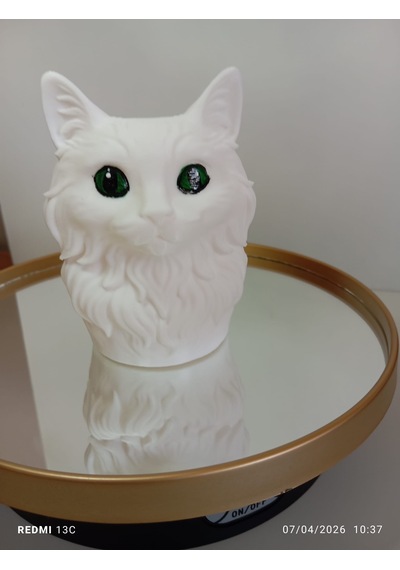 Kedi Figür Kalemlik Beyaz