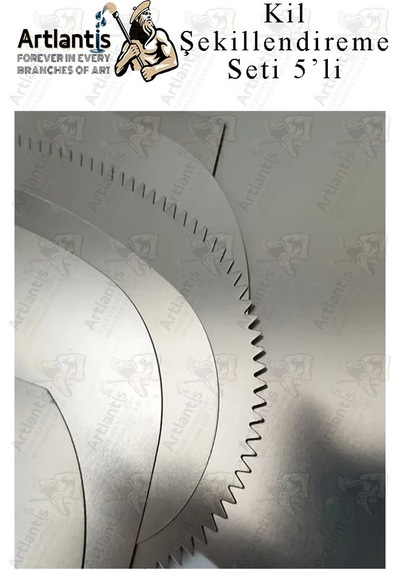 Metal Sistre Çeki Tarağı 5 Li 1 Paket Çömlek Kil Polimer Çelik Kazıyıcı Şekillendirme Seti Paslanmaz