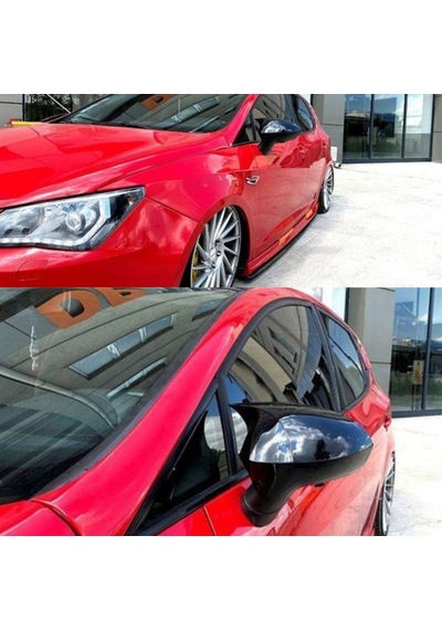 Seat Ibiza Mk4 2008 2009 2010 2011 2012 Uyumlu Yarasa Batman Ayna Kapağı Seti Parlak Siyah