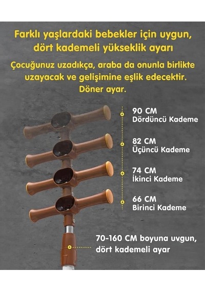 Işıklı Ve Müzikli Çocuk Scooterı4 Kademeli Ayarlanabilir Gidon Yüksekllikli Özel Tasarımlı Scooter Turuncu
