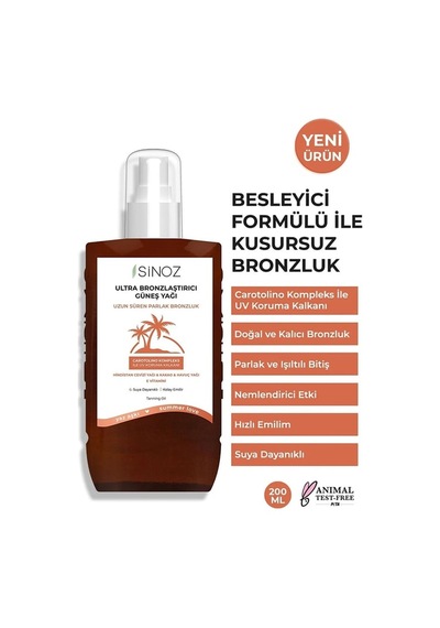 Sinoz Güneş Yağı Bronzlaştırıcı 200 Ml 20'li Paket