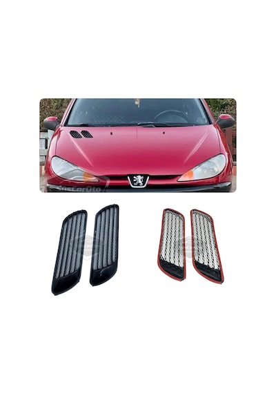 Üniversal Her Araca Uyumlu Kaput Üstü Havalandırma Izgarası Venti Universal Air Scoop Peugeot 206 Tip 2'li (00) (ŞüsCarOto Aksesuar)