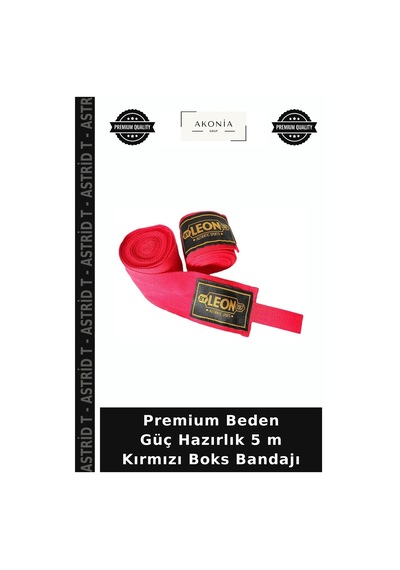 Premium Beden Güç Hazırlık 5 M Kırmızı Boks Bandajı