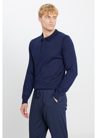 AC&Co / Altınyıldız Classics Erkek Lacı Yünlü Standart Fit Normal Kesim Polo Yaka Triko Kazak Lacı