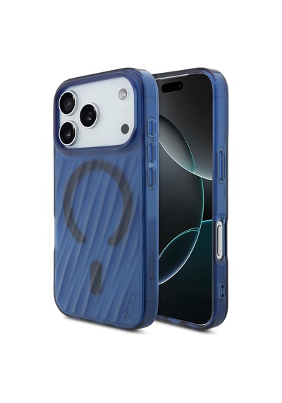 Apple Uyumlu iPhone 17 Pro  Kılıf Tumı Lisanslı M-safe Şarj Özellikli Transparan Kapak Mavi Mavi