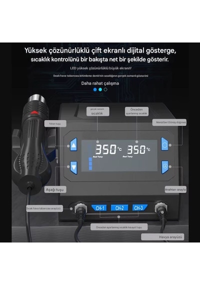 Sunline 866d+ Brushless Sıcak Hava Üflemeli Havya İstasyonu