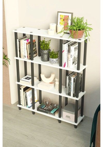 Venora 4katlı Modern Kitaplık Dekoratif Çok Amaçlı Kitaplık Ve Organizer Çok Raflı Düzenleyici Beyaz Venora 4katlı Modern Kitaplık Dekoratif Çok Amaçlı Kitaplık Ve Organizer Çok Raflı Düzenleyici Beyaz