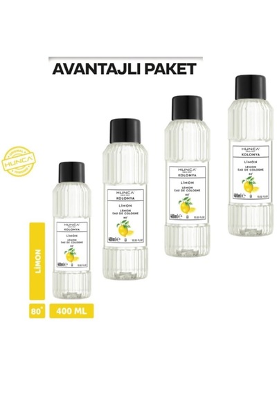 Hunca 80 Derece Limon Kolonyası 4 x 400 ML