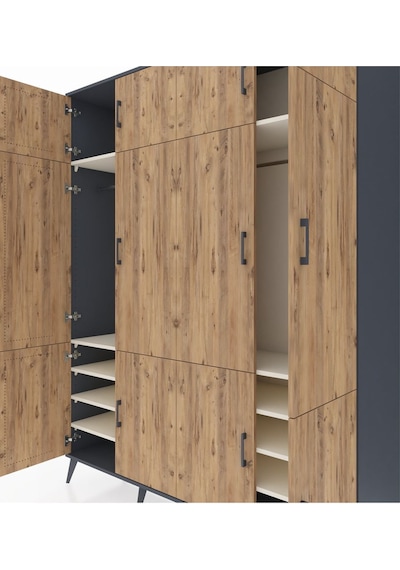 Hyperion Gardrop 10 Raflı 12 Kapaklı 2 Askılı 176x44x221 Antrasit-çam/aytaşı Çam/aytaşı Hyperion Gardrop 10 Raflı 12 Kapaklı 2 Askılı 176x44x221 Antrasit-çam/aytaşı Çam/aytaşı