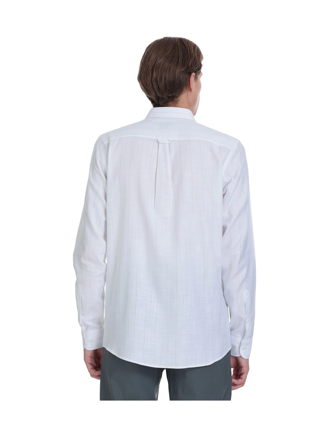 Hatemoğlu Gri Comfort Fit Çizgili Slim Yaka 100% Pamuk Uzun Kollu Spor Gömlek 4112030 Hatemoğlu Gri Comfort Fit Çizgili Slim Yaka 100% Pamuk Uzun Kollu Spor Gömlek 4112030