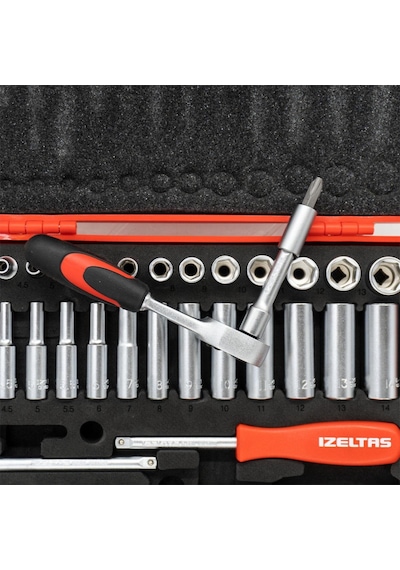 İzeltaş 1/4" Altı Köşe Mini Lokma Anahtar Ve Bits Set 48 Parça