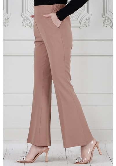 Sevitli İspanyol Paça Pantolon-vizon-3723-vizon Vizon