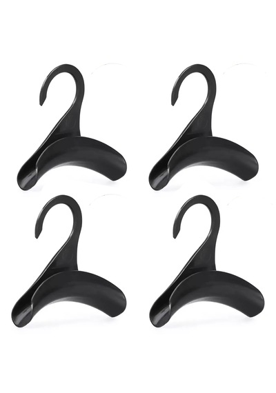 Microcase Sert Abs Plastik Portatif Mini Dolap İçi Çanta Askısı 4 Adet - Al5016 Siyah