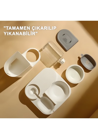Kiit 2si1 Arada Kedi ve Köpek Porselen Mama Su Kabı 2200 ML