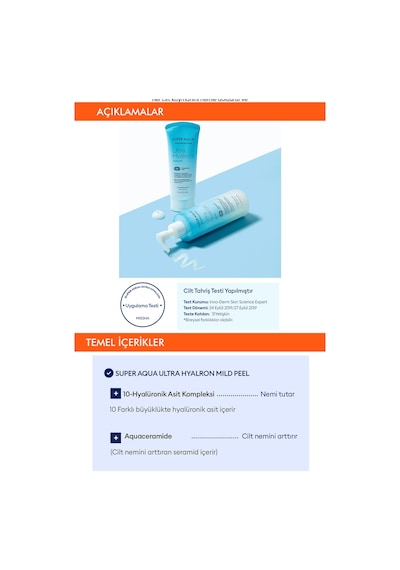 Missha Super Aqua Ultra Hyalron Mild peeling Gel Hyluronik Asit İçerikli Hafif Jel Peeling 250  ML