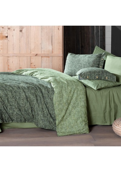 Glamis King Size Battal Boy %100 Pamuk Flanel Pazen Nevresim Takımı Yeşil Yeşil