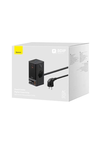 Os- Powercombo Dijital Priz 2ac+1u+1c+geri Çekilebilir-c 65w 1.5m Güç Kablosu İle Ab Siyah