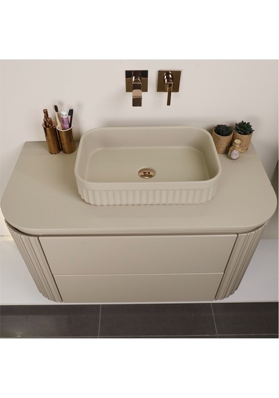 Kobos Gloria 100 Cm Banyo Dolabı Seti Beige Bej Kobos Gloria 100 Cm Banyo Dolabı Seti Beige Bej