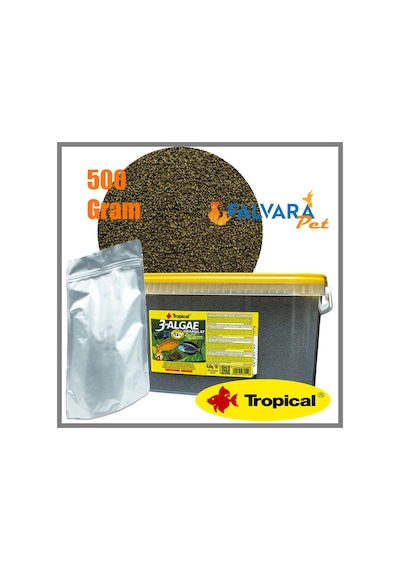 500 G Tropical 3-Algae Granulat-Kovadan Bölme Granül Yem