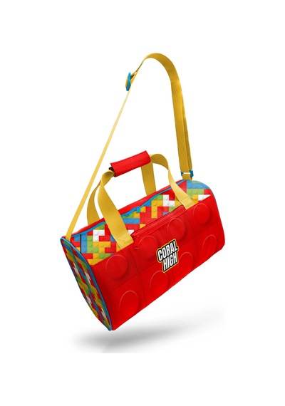 Coral High Renkli Blok Desenli Spor Çantası 27522 Kırmızı