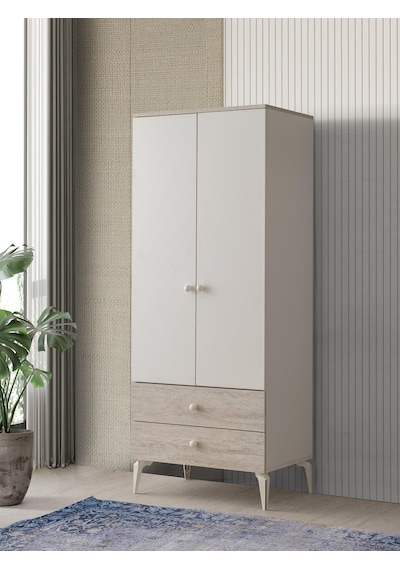 Petra 2 Kapaklı Aynalı Elbise Dolabı Gardrop 120x55x200
